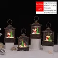 Lanterna natalizia vintage in bronzo con Babbo Natale e LED, decorazione da tavolo - Stile 2260 Lanterna a Vento Vintage (Solo Luce)