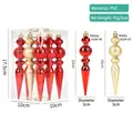 Weihnachtsschmuck-Set mit roten glänzenden und goldenen matten Eiszapfen-Anhängern - Stil 03-Rot Gold Glänzend Matt Eiszapfen-Set
