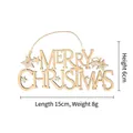 Hollow wood Merry Christmas sign decoration with glitter star and hemp rope, 15x6cm size - Natural Wood - Standard Style