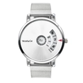 Sleek silver mesh strap watch with unique rotating disc dial and WoMaGe logo design - Silver Mesh White Dial