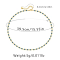 Mapa de dimensiones del collar Evil Eye con cadena de 39,5 cm y extensor ajustable - Estilo Ojo con Cuentas Azul Blanco (KN0125)