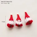 Cute Santa Claus wool felt ornaments for DIY crafts and Christmas tree decoration - No.31 Pack of 3-Cute Santa Claus