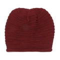 Close-up of deep red knitted beanie showing fine texture and thick weaving process - M (56-58cm) / Burgundy
