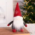 Plush Christmas gnome with 20cm height, red snowflake hat, and thick white beard - Red Snowflake Plush Hat Faceless Gnome (20cm)