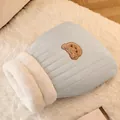 Sacco a pelo grigio per gatti con toppa a forma di orso, disponibile nelle taglie S e M - Taglia M / Blu-Grigio (Stile tipo piumino)
