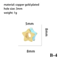 Golden copper star bead with light blue accent for DIY bracelet making, 8mm size - Light Blue Star (B-4)
