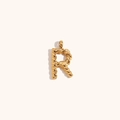 Minimalist 18K gold plated stainless steel twisted rope letter R pendant charm - Letter R