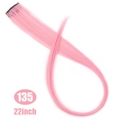 22-inch long clip-in pink hair extension piece made of heat resistant synthetic fiber - Pink (135H)