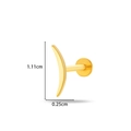 Clou de labret lune en titane doré au design minimaliste, dimensions 1,11cm x 0,25cm - 590-2# Croissant Courbé Doré