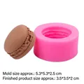 Molde de silicona rosa para macaron con modelo marrón para repostería y manualidades DIY - Rosa