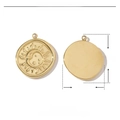 Detail of gold sun and moon pendant with dimensions 18mm by 20mm and weight specification - Gold Sun and Moon (VG366)