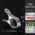 Set of 18 large stainless steel clothespins for heavy quilts and laundry drying - Large Quilt Clips - 18 Pack