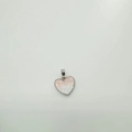 Pink and white mineral stone heart pendant with 14K silver-toned metal finish - Heart - Silver
