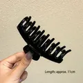 Glänzende schwarze 11 cm große Haarklammer für dickes Haar aus hochwertigem Harz - Glänzend Schwarz Drachenknochenform