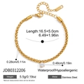 Bracciale a catena in acciaio inossidabile dorato con ciondolo in cristallo - Catena Intrecciata in Oro (JDB0312206)