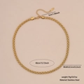 Goldene Schlangenkette aus Edelstahl 40cm mit 5cm Verlängerung in der Draufsicht - 0,5 cm Breite Kubanische Verriegelungskette (4#)