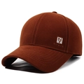 Brown wool-textured baseball cap featuring NY & JA embroidery with a curved brim design - Adjustable / Caramel color