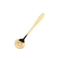 Single golden flower-shaped stainless steel spoon with polished texture on white background - Gold / Pansy