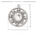 Detailed view of silver stainless steel four-leaf clover pendant with 16mm x 19mm dimensions - Silver Beaded Sun Disc