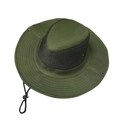 Army green outdoor sun hat with breathable black mesh and wide brim for hiking - One Size(58cm) / Army Green