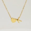 Collier minimaliste en acier inoxydable plaqué or 18 carats avec pendentif cœur et lettre K - Lettre K(K) / Or