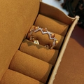 3# Wave Zigzag Amber Bead Style (Light Coffee Gold) Light Coffee Gold