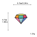 Rainbow diamond shaped embroidery patch for clothing DIY measures 5.7cm wide - GZ-2763 With Adhesive Backing