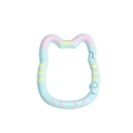 Light blue cat-shaped spring hook with colorful hand-painted dots for DIY keychains - Aqua Blue