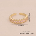 Bague avec zircons roses et anneau doré avec détails des dimensions en centimètres - 8# Rangée Marquise