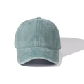 Détail de la casquette de baseball en coton délavé sarcelle avec texture vintage - Vert Militaire