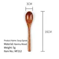 Japanese style nanmu wood soup spoon with long handle and natural dark brown finish - Dark Brown (16*3cm Soup Spoon)