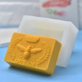 Stampo in silicone per saponi e candele ape regina con rilievo corona e grano DIY - Ape Rettangolare