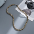 Dettaglio di una catena bizantina da 5 mm in acciaio al titanio bicolore oro e argento - 5mm*55cm / Bicolore (Oro e Argento)