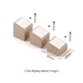 Set of 3 champagne gold and white leather ring display stands in tiered heights - Slanted Ring Stands Set of 3 (White & Champagne)