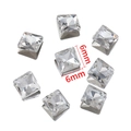 Radiant 6mm square crystal rhinestones in transparent white for nail art and jewelry DIY - Square Cut (6*6mm)