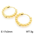 Orecchini a cerchio con perline dorate in acciaio inossidabile da 17x3mm - 17x3mm / Oro