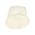 Transparent PVC hat support for dome top hats providing shape protection and dust cover - Teardrop Top Style