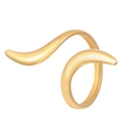 Minimalist gold liquid irregular geometric open ring in a polished stainless steel finish - 18K Gold Plated Streamline Ribbon Style (N-1105)