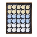 30-piece 3cm Christmas ball set in yellow, blue, and white with velvet texture - Yellow+Light Blue+White