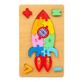 3D wooden rocket puzzle for kids with numbers 1-10 and math symbols for early learning - Rocket 2