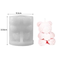 3D rose bear silicone mold for DIY candles and plaster crafts, 10.8cm height - Large Rose Bear with Heart