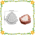 Stampo in silicone a forma di albero di Natale per candele DIY e vassoi in resina con misure - Stampo per ornamenti per alberi di Natale / Bianco Traslucido