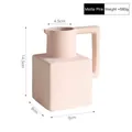 Nordic matte pink ceramic vase with geometric square base for modern home decor - 9x14.5cm / Light Pink
