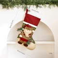 Calza natalizia in lino con Babbo Natale 3D, misura 46x24cm e peso di 120 grammi - Babbo Natale 3D