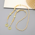 Yellow acrylic beaded phone strap with rabbit charm and durable metal ring connector - K2268 Yellow Rabbit Crossbody Chain