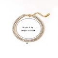 Double-row tennis bracelet with cubic zirconia in gold-plated stainless steel - Gold