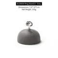 Gray matte dome ring display stand with metal pillar for showcase, 7.8x7.8x7cm size - EC04004 Ring Holder D Grey