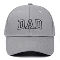 Close-up of grey baseball cap featuring premium black DAD embroidery and six-panel design - Adjustable / Grey DAD