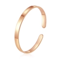 Minimalist rose gold titanium steel open C-cuff bracelet with polished mirror finish - 18K Gold / Rose Gold