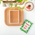 Rectangular Happy New Year cookie cutter mold 6x8.5cm for DIY Christmas baking - Greeting Card Cutter